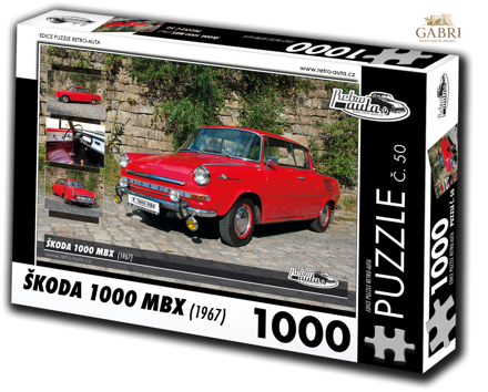 RETRO-AUTA Puzzle č. 50 Škoda 1000 MBX (1967) 1000 dílků
