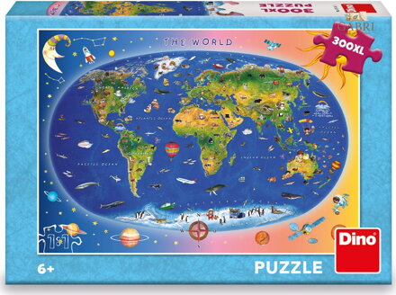 DINO Puzzle Mapa světa XL 300 dílků