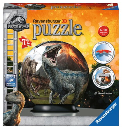 RAVENSBURGER 3D Puzzleball Jurský svět 72 dílků