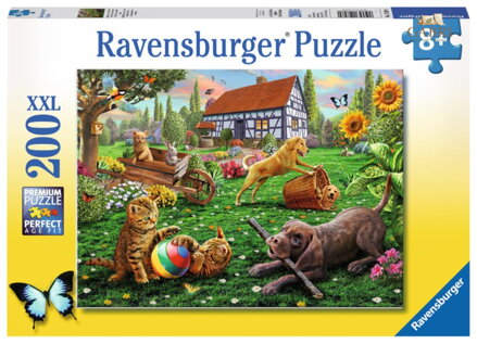 RAVENSBURGER Puzzle Hrátky na zahradě XXL 200 dílků