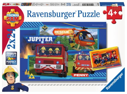 RAVENSBURGER Puzzle Požárník Sam: Výjezd 2x24 dílků