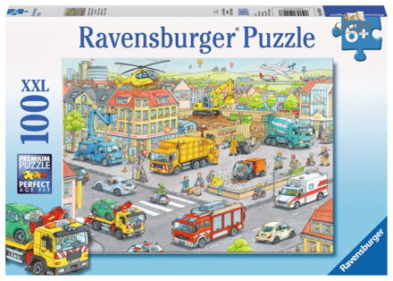 RAVENSBURGER Puzzle Auta ve městě XXL 100 dílků