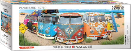 EUROGRAPHICS Panoramatické puzzle Barevné autobusy 1000 dílků