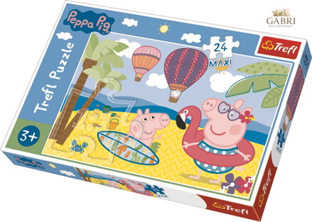 TREFL Puzzle Prasátko Peppa: Prázdniny MAXI 24 dílků