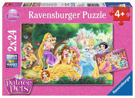 RAVENSBURGER Puzzle Disney princezny a jejich mazlíčci 2x24 dílků