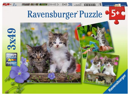 RAVENSBURGER Puzzle Koťata 3x49 dílků