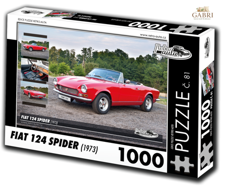 RETRO-AUTA Puzzle č. 81 Fiat 124 SPIDER (1973) 1000 dílků