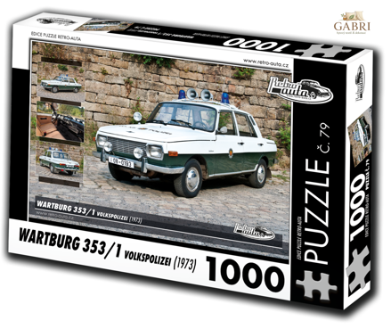 RETRO-AUTA Puzzle č. 79 Wartburg 353,1 Volkspolizei (1973) 1000 dílků
