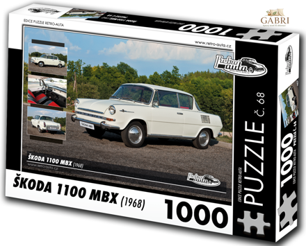 RETRO-AUTA Puzzle č. 68 Škoda 1100 MBX (1968) 1000 dílků
