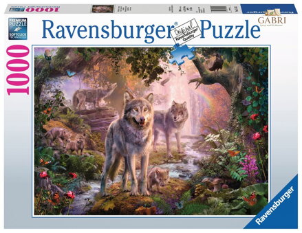 RAVENSBURGER Puzzle Vlčí rodina v létě 1000 dílků
