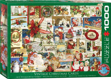 EUROGRAPHICS Puzzle Vintage vánoční pohlednice 1000 dílků