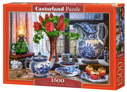 CASTORLAND Puzzle Zátiší s tulipány 1500 dílků