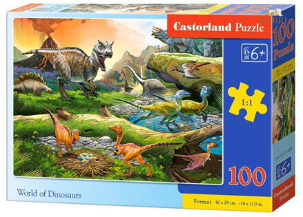 CASTORLAND Puzzle Svět dinosaurů 100 dílků