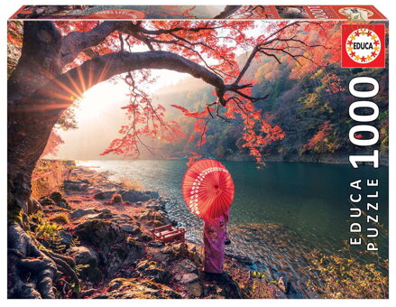 EDUCA Puzzle Východ slunce u řeky Katsury, Japonsko 1000 dílků