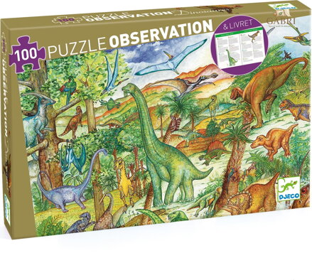 DJECO Puzzle Dinosauři 100 dílků
