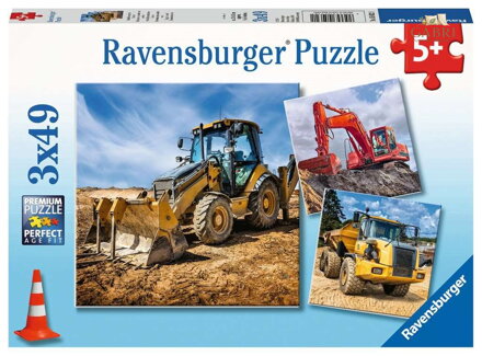 RAVENSBURGER Puzzle Stavební stroje 3x49 dílků