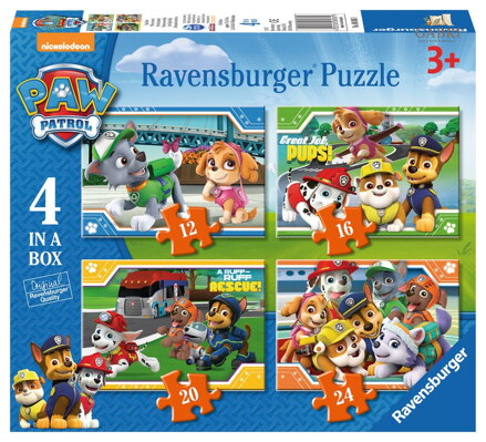RAVENSBURGER Puzzle Tlapková patrola 4v1 (12,16,20,24 dílků)
