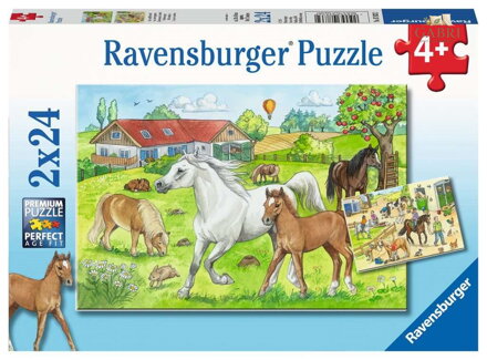 RAVENSBURGER Puzzle Ve stájích 2x24 dílků