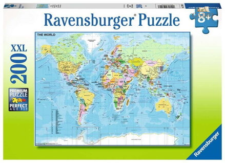 RAVENSBURGER Puzzle Mapa světa XXL 200 dílků