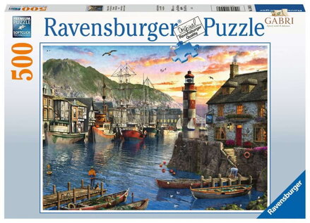 RAVENSBURGER Puzzle Východ slunce v přístavu 500 dílků