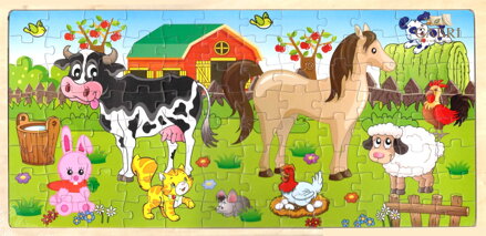 Dřevěné puzzle Na farmě 96 dílků