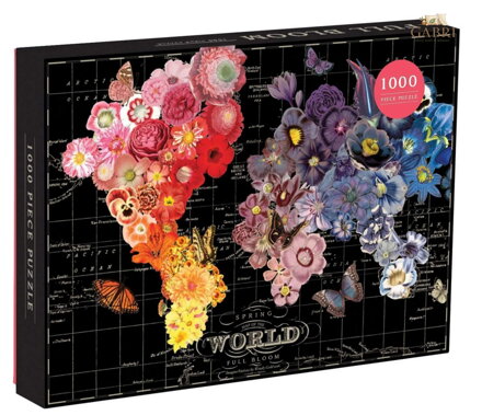 GALISON Puzzle Rozkvetlá mapa světa 1000 dílků