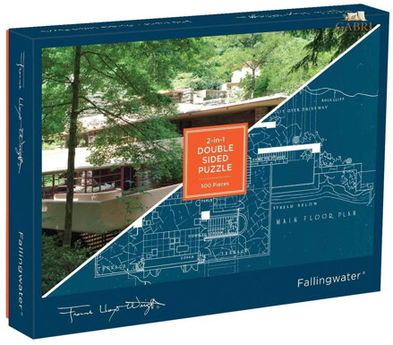 GALISON Oboustranné puzzle Frank Lloyd Wright Fallingwater 500 dílků