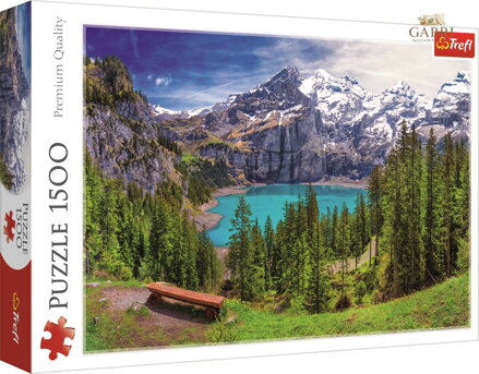 TREFL Puzzle Jezero Oeschinen, Alpy 1500 dílků