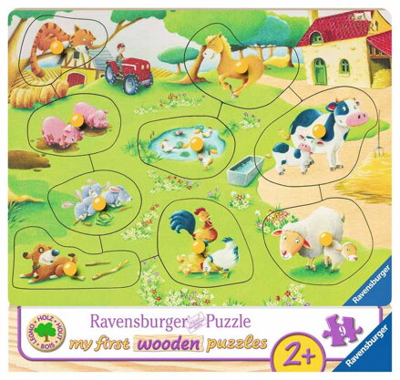 RAVENSBURGER Dřevěná vkládačka Zvířátka na farmě