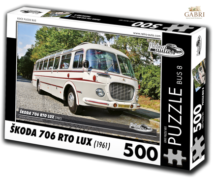 RETRO-AUTA Puzzle BUS č.8 Škoda 706 RTO LUX (1961) 500 dílků