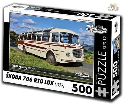 RETRO-AUTA Puzzle BUS č.12 Škoda 706 RTO LUX (1979) 500 dílků