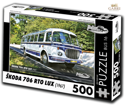 RETRO-AUTA Puzzle BUS č.16 Škoda 706 RTO LUX (1967) 500 dílků