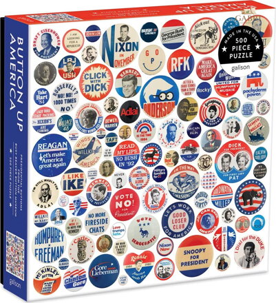 GALISON Čtvercové puzzle Americké volební odznáčky 500 dílků