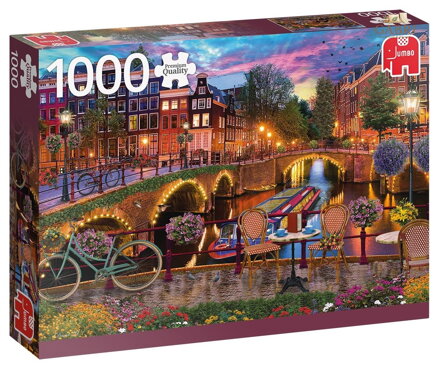 JUMBO Puzzle Vodní kanály v Amsterdamu 1000 dílků