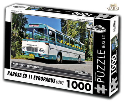 RETRO-AUTA Puzzle BUS č.13 KAROSA ŠD 11 Evropabus (1968) 1000 dílků