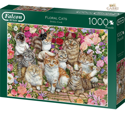 FALCON Puzzle Kočky mezi květy 1000 dílků
