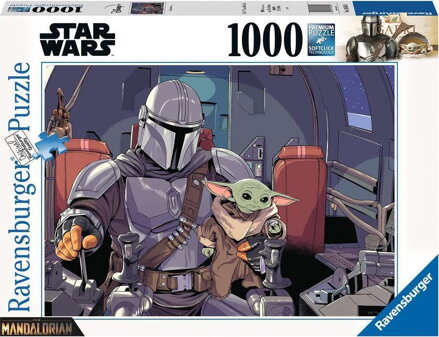 RAVENSBURGER Puzzle Star Wars: Mandalorian - Baby Yoda 1000 dílků