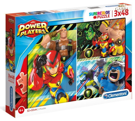 CLEMENTONI Puzzle Power Players 3x48 dílků
