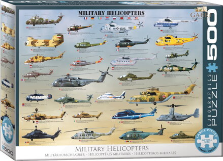 EUROGRAPHICS Puzzle Vojenské helikoptéry XL 500 dílků