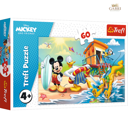 TREFL Puzzle Mickey Mouse na pláži 60 dílků