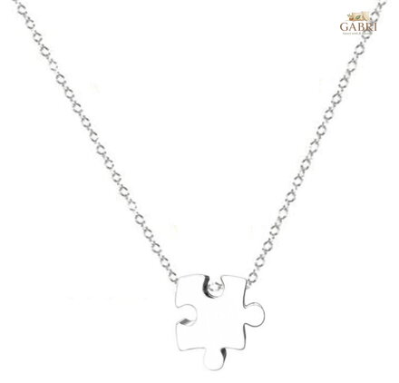 Ocelový řetízek s přívěskem Puzzle