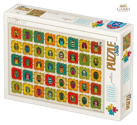 D-TOYS Puzzle Vzorník: Sovy 1000 dílků
