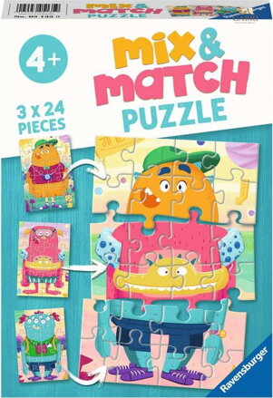 RAVENSBURGER Puzzle Mix&Match: Legrační příšera 3x24 dílků