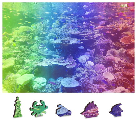 WOODEN CITY Dřevěné puzzle Korálový útes 2v1, 200 dílků EKO