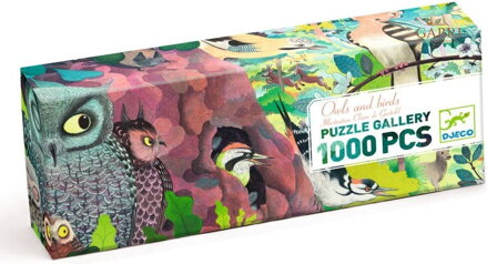 DJECO Panoramatické puzzle Sovy a ptáci 1000 dílků