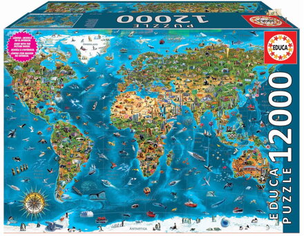 EDUCA Puzzle Zázraky světa 12000 dílků