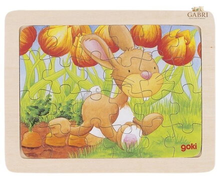 GOKI Dřevěné puzzle Králík 24 dílků