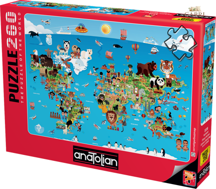 ANATOLIAN Puzzle Kreslená mapa světa 260 dílků