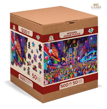 WOODEN CITY Dřevěné puzzle Silvestr 2v1, 505 dílků EKO