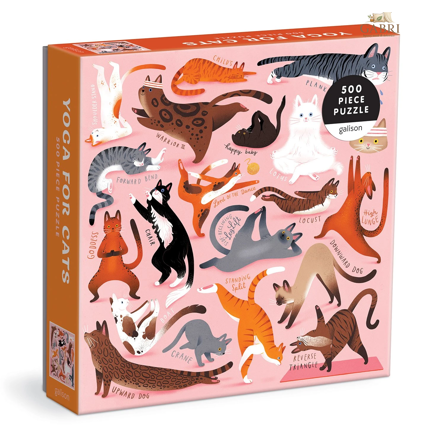 GALISON Čtvercové puzzle Jóga pro kočky 500 dílků